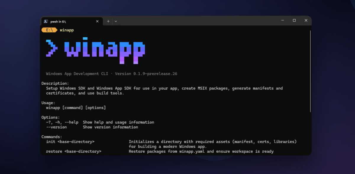 WinApp : le nouveau CLI pour faciliter le développement d’applications Windows